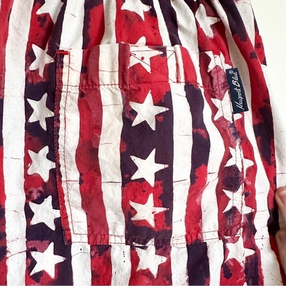 Newport Blue Vintage Red White Blue American Flag Swim Trunks Shorts sz large - Picture 5 of 7